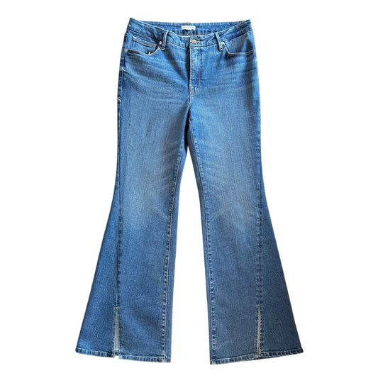 Good American Good Legs Flare Twisted Slit Jeans Indigo 12 / 31