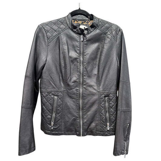 Black Rivet Black Leather Moto Jacket S
