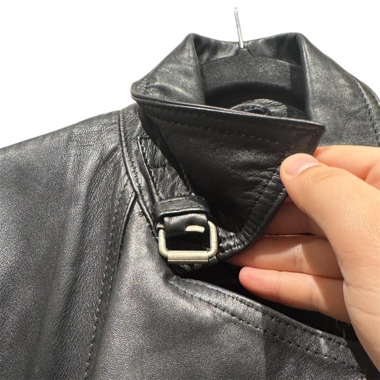 Otello Pelle Leather Jacket Black Vintage 38
