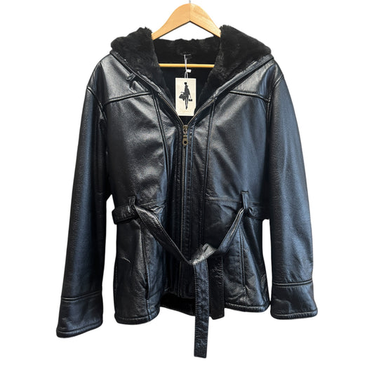 Wilson's Leather Hooded Jacket with Fuzzy Lining Medium