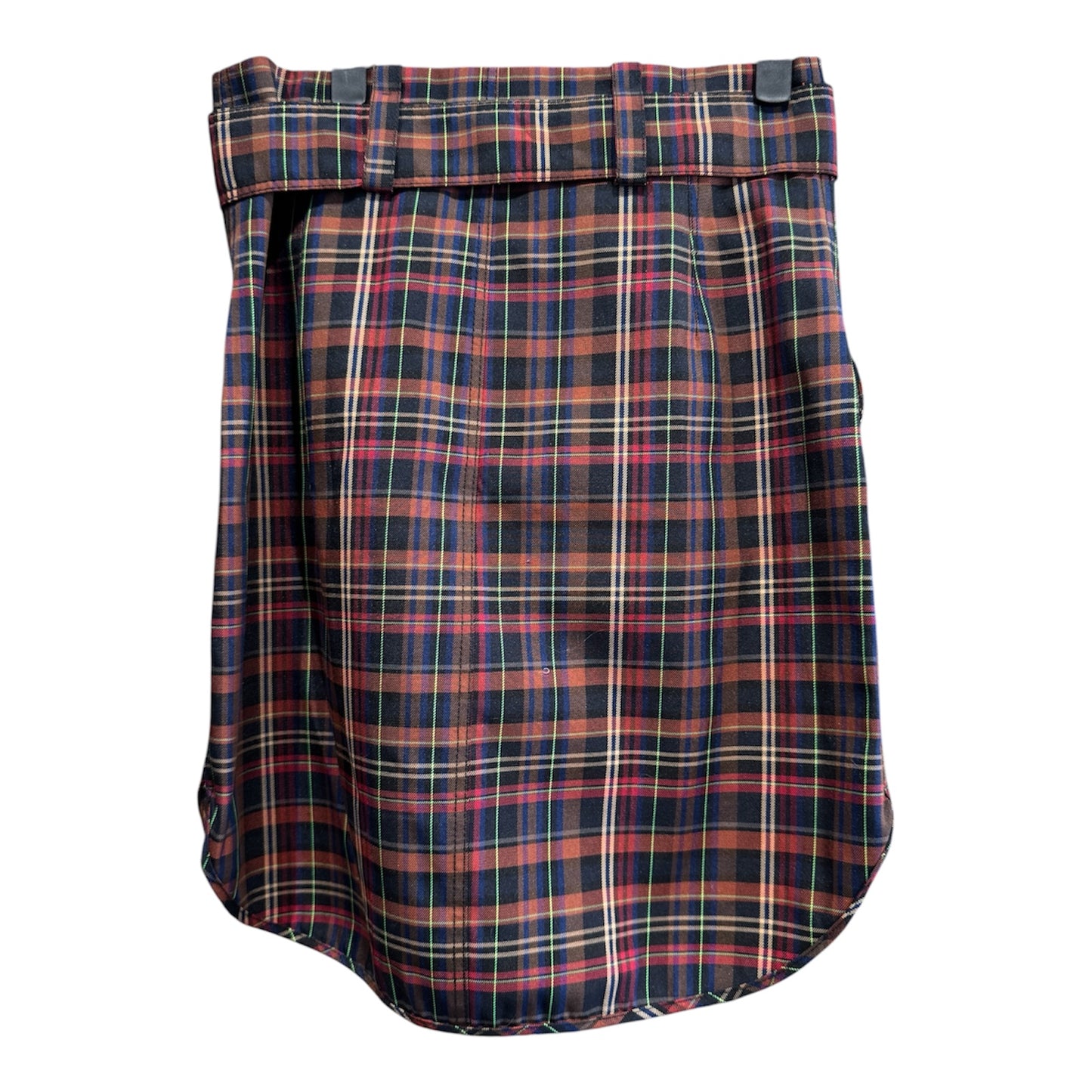 Sandro Paris Plaid Skirt with Belt Size 2