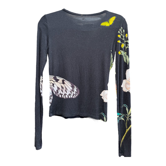 Alice + Olivia Delaina Butterfly Printed Long Sleeve Top