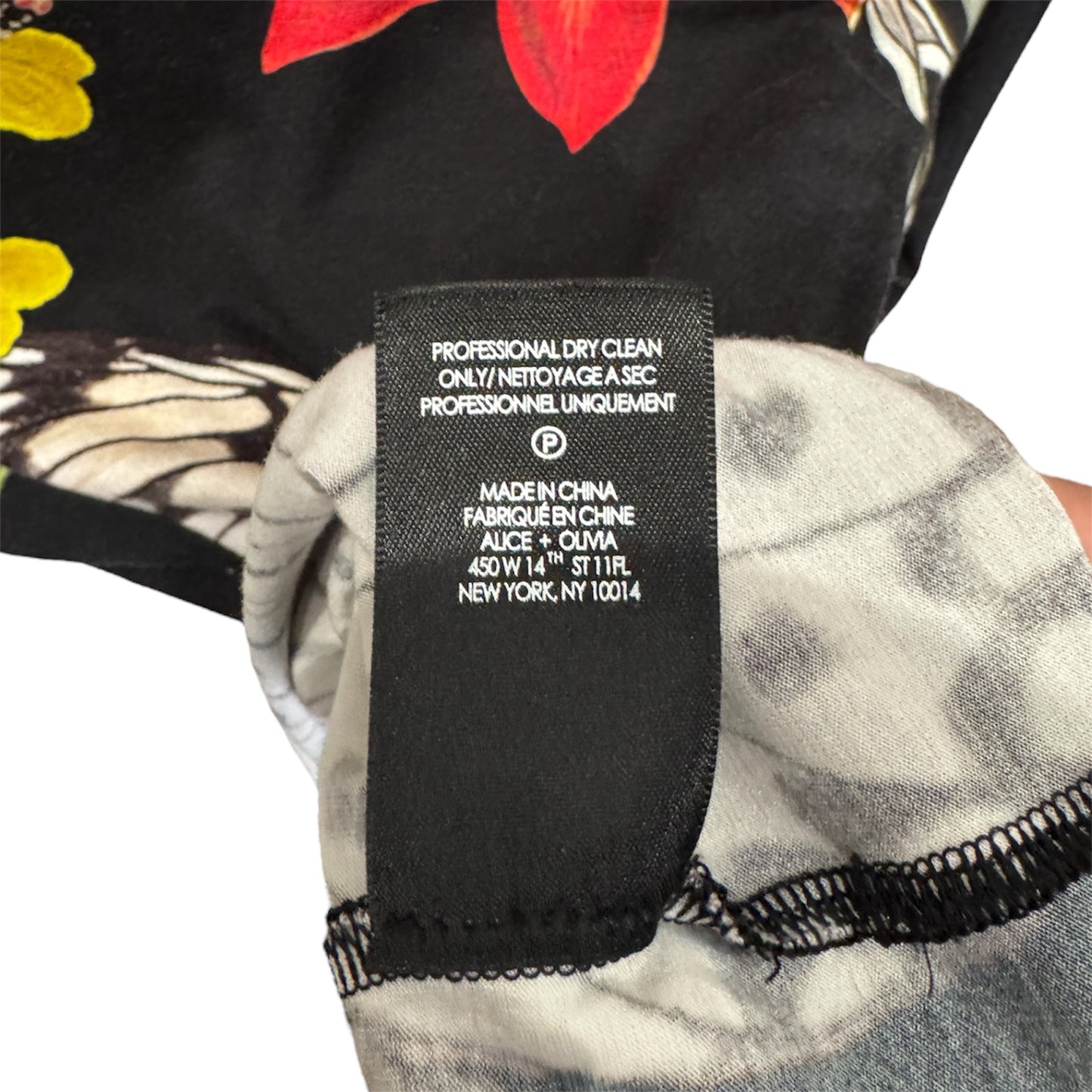 Alice + Olivia Delaina Butterfly Printed Long Sleeve Top
