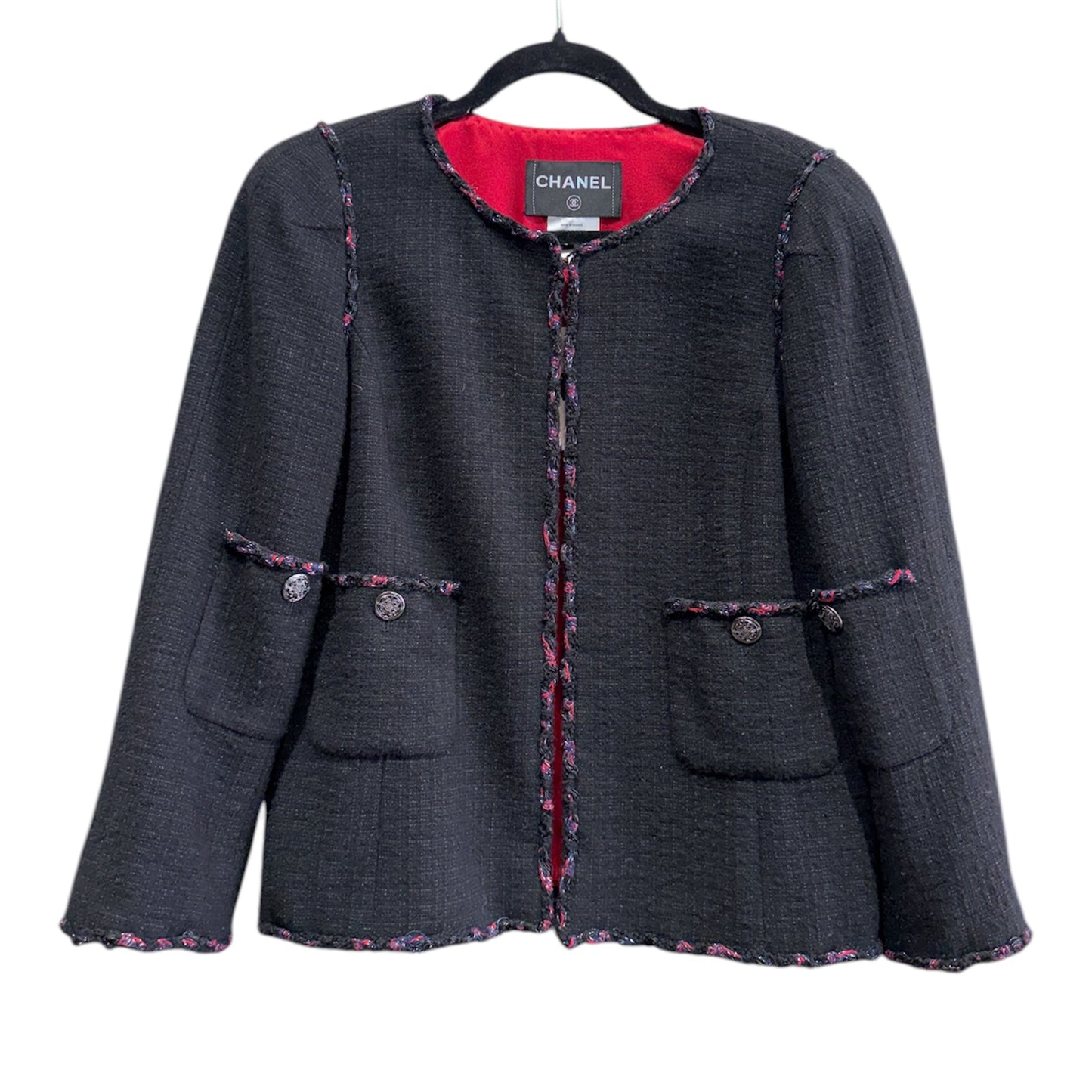 CHANEL La Petite Veste Noire Wool Short Vest in Black Size 40