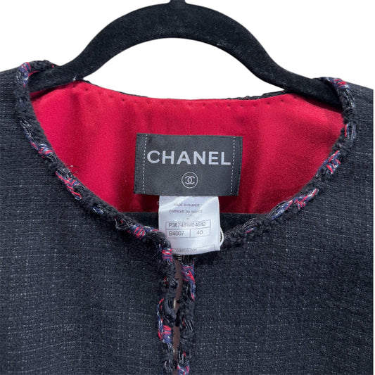 CHANEL La Petite Veste Noire Wool Short Vest in Black Size 40