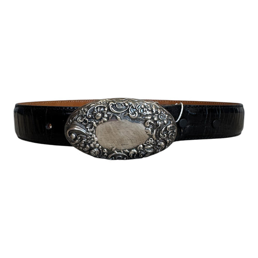 Andrea Barnett Sterling Buckle Genuine Full Grain Leather Belt