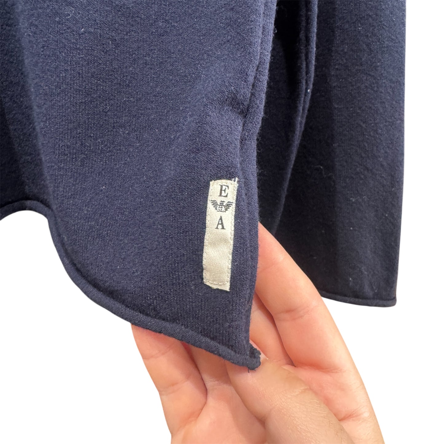 Emporio Armani Navy Denim Blue Pocket Sweater