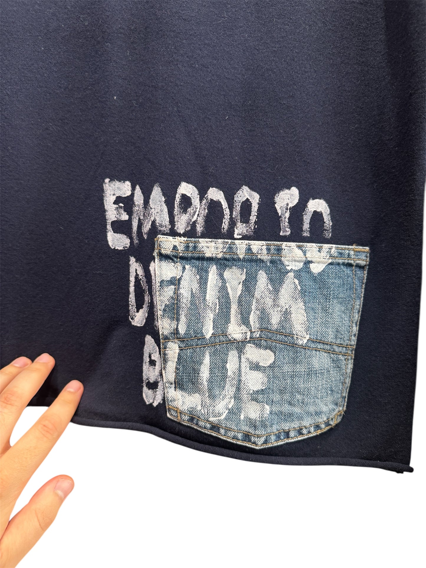Emporio Armani Navy Denim Blue Pocket Sweater