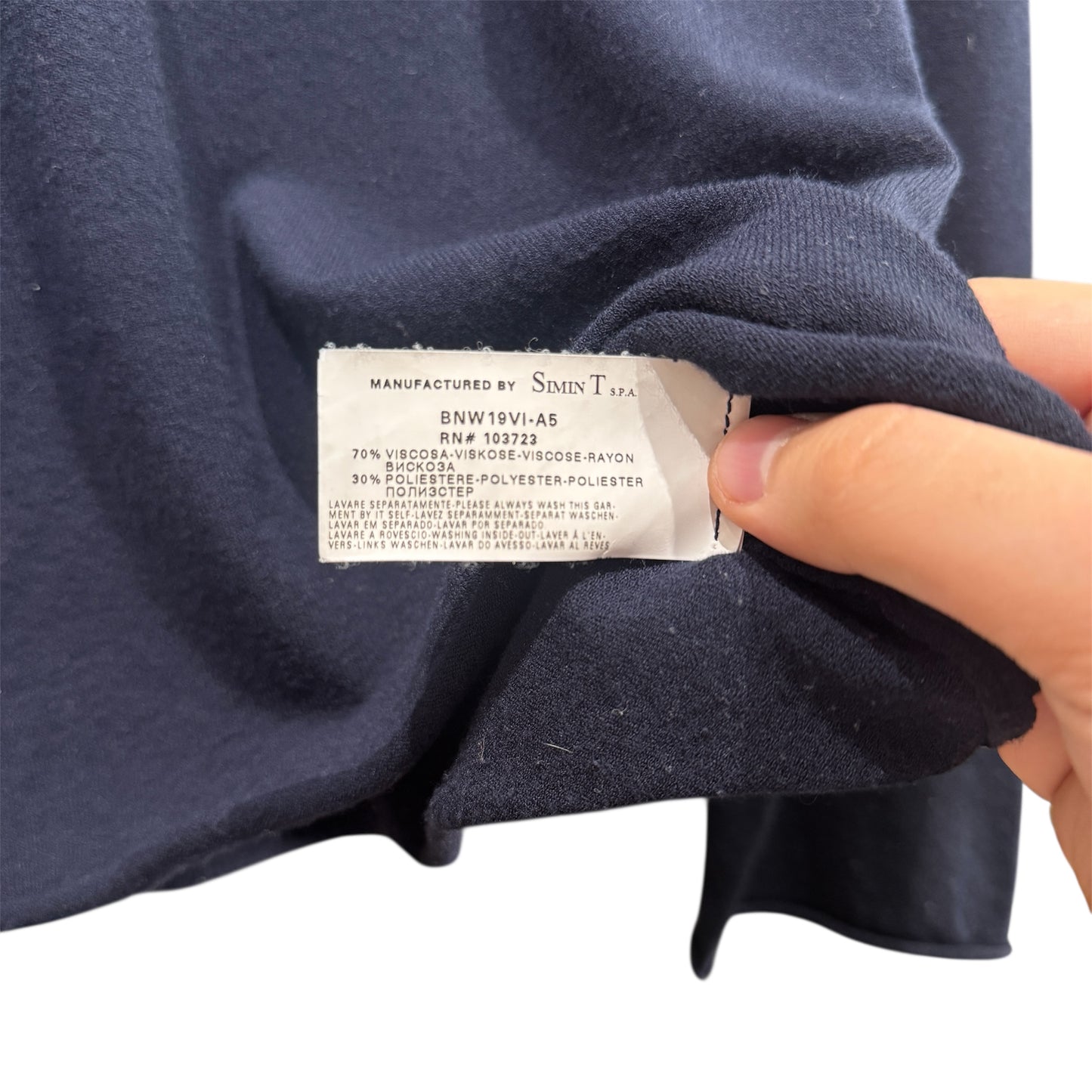 Emporio Armani Navy Denim Blue Pocket Sweater