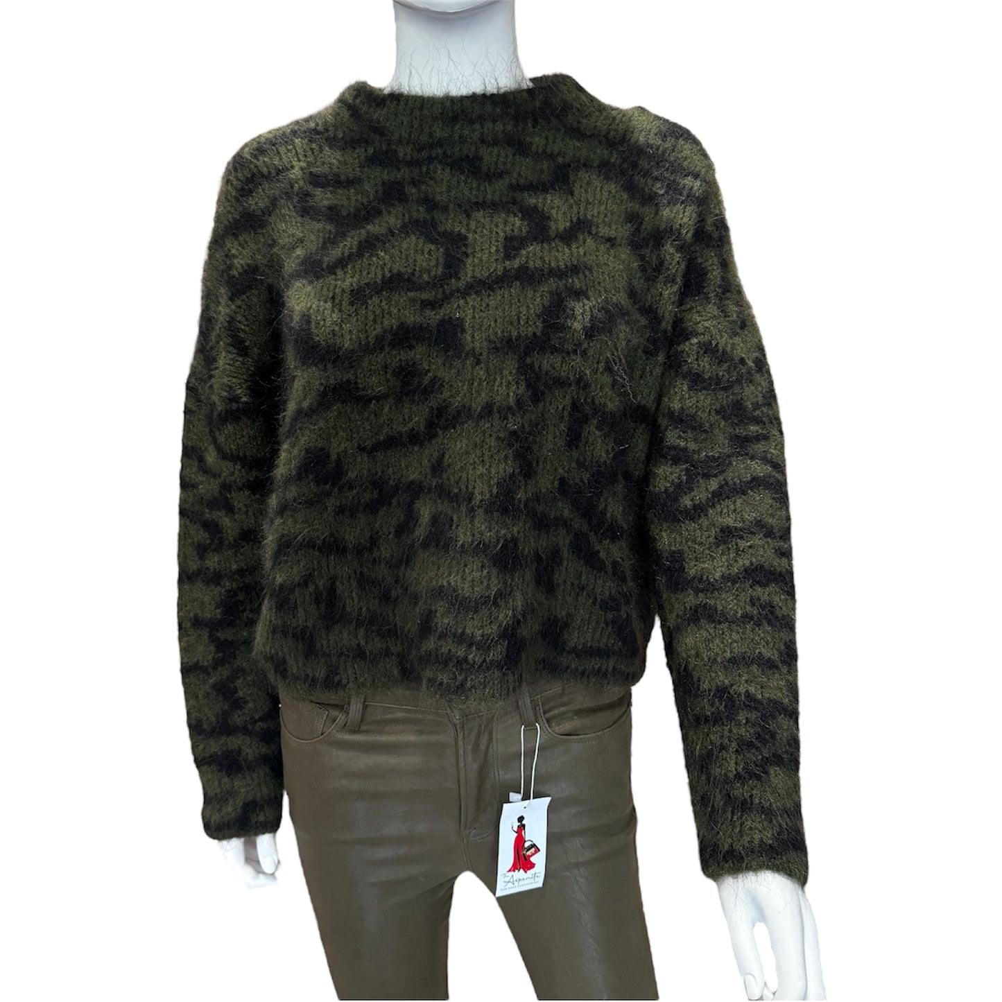 Frame Abstract Jacquard Crewneck Sweater XS