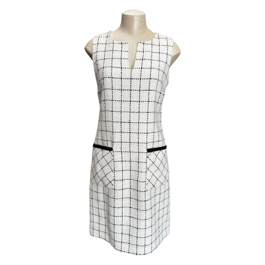 Karl Lagerfeld Paris White and Black Shift Dress Size 6