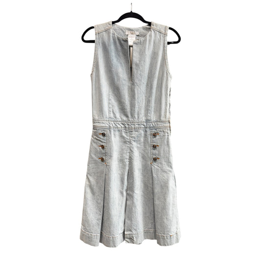 Chloe Pleated Wash Out Denim Dress Size 36