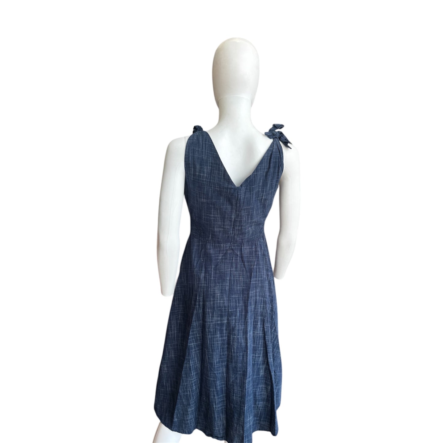 Marled Reunited Chambray Midi Dress Small Navy