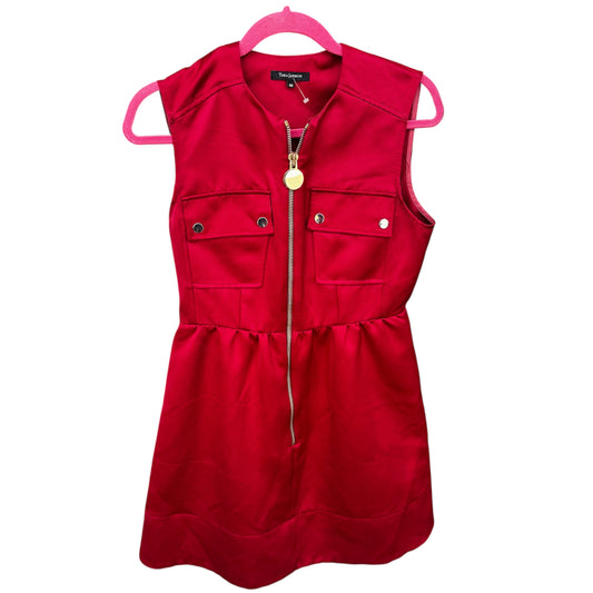 Tara Jarmon Red Pocket Dress Size 40 Made in Romania