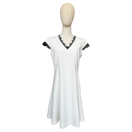 D. Exterior White Sleeveless Dress Made in Italy Size 44