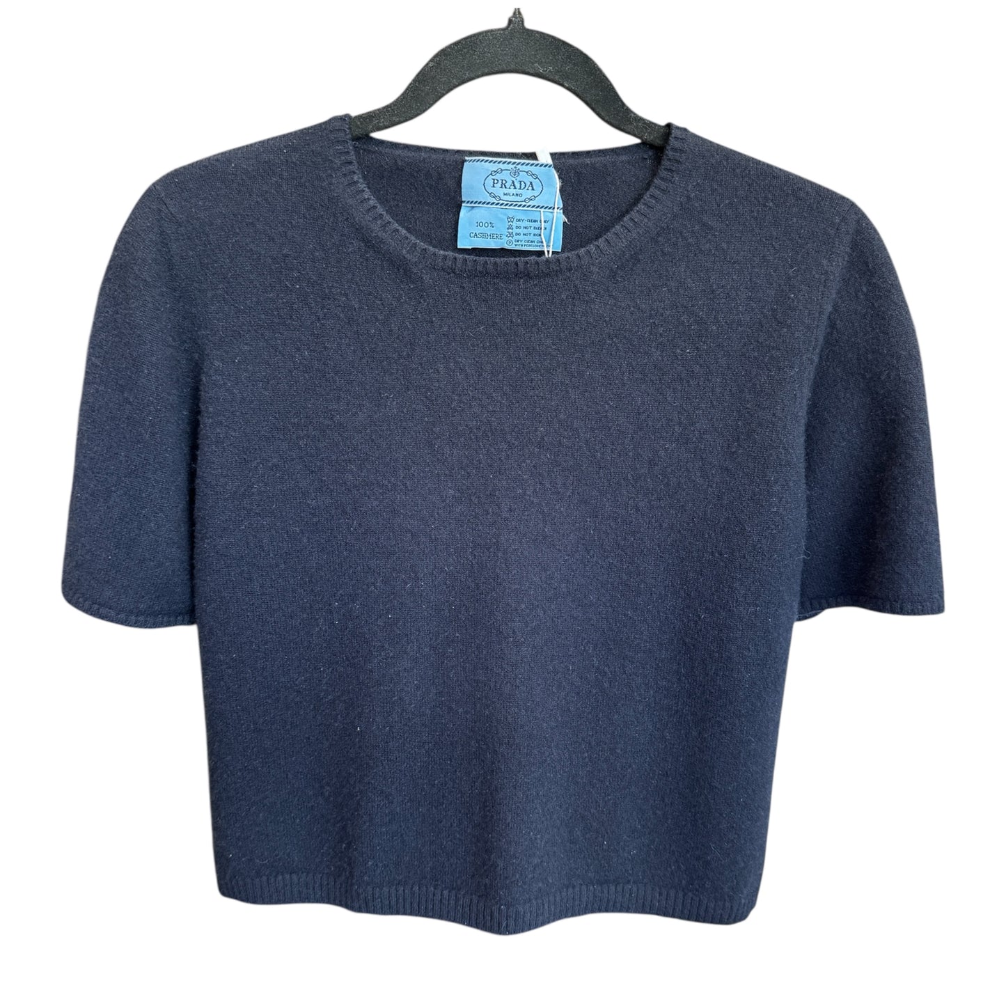 Prada Cashmere Short Sleeve Crew Neck Sweater Size Small