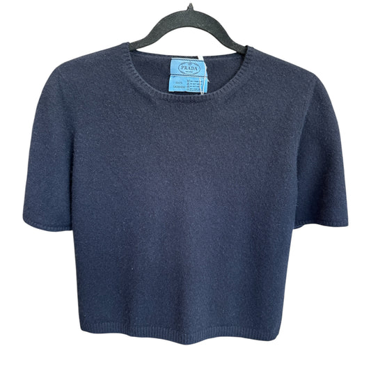 Prada Cashmere Short Sleeve Crew Neck Sweater Size Small