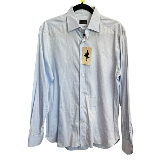 Ermenegildo Zegna Blue 100 Fili Shirt Size 39/15.5