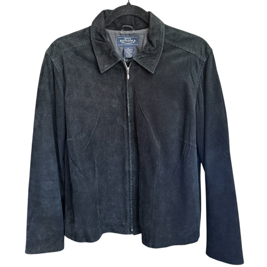 Genuine Sonoma Black Leather Suede Jacket Size Large