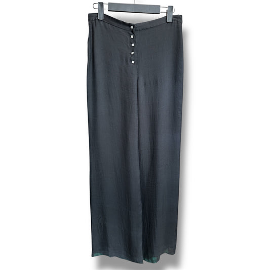 Emporio Armani Silk Blend Black Pant with Jeweled Buttons size 38