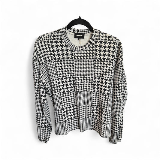 Monrow Houndstooth Black & White Fleece Size Small