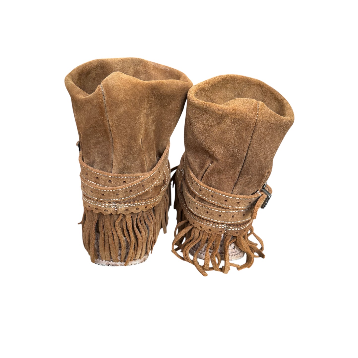 El Vaquero Gwen Kalahari Leather Wedge Moccasin Boots Size 39