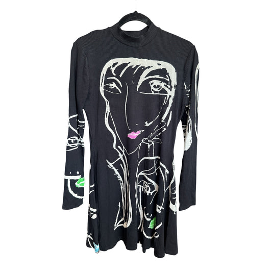 Desigual Short Faces Viscose Skater Dress XL