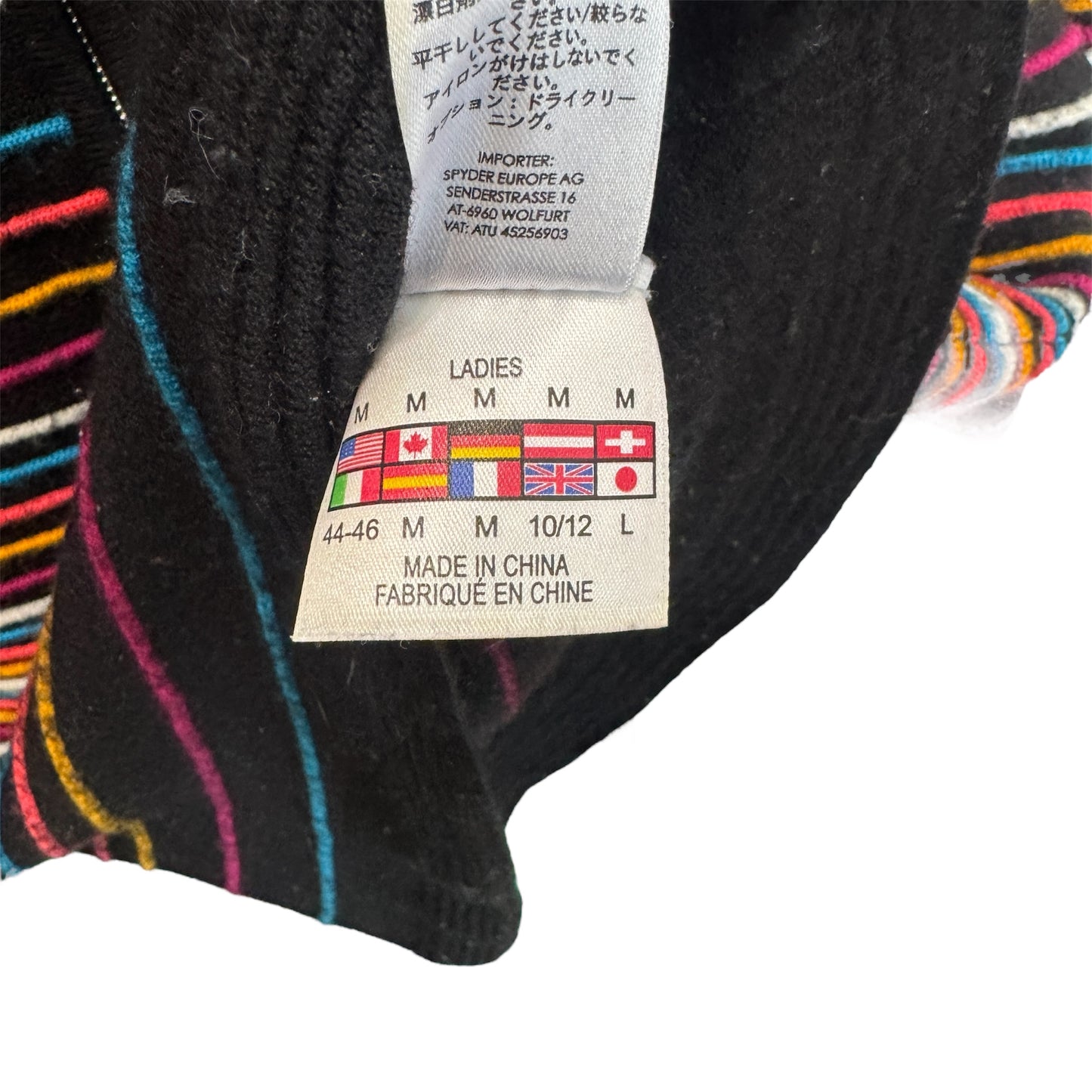 Spyder Merino Wool Blend Multicolor Half Zip Sweater Size Medium