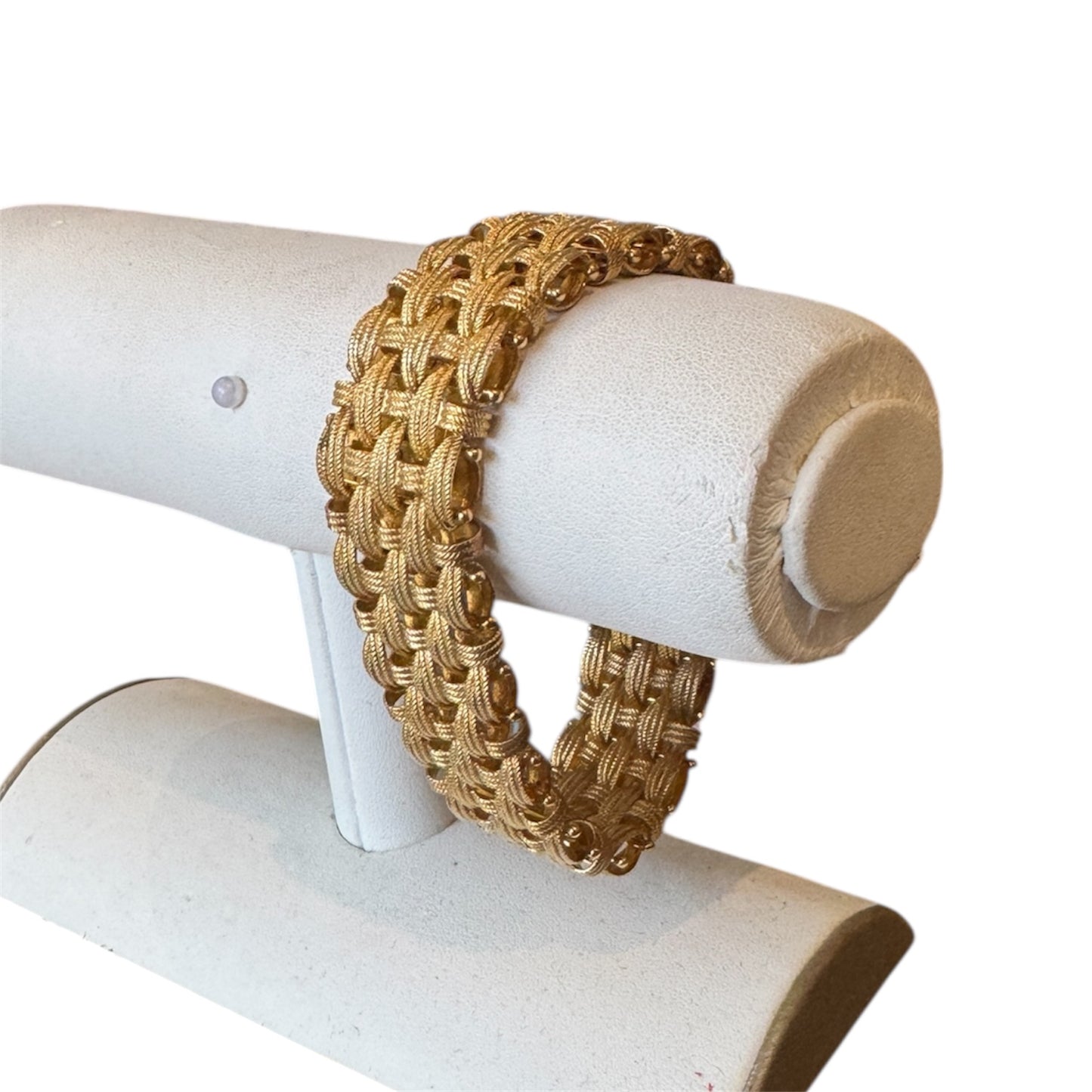 Gold Vermeil Italian Silver Woven Ladies Bracelet