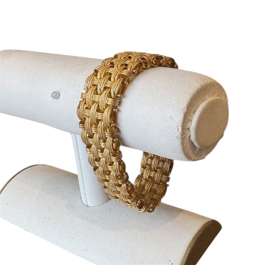 Gold Vermeil Italian Silver Woven Ladies Bracelet