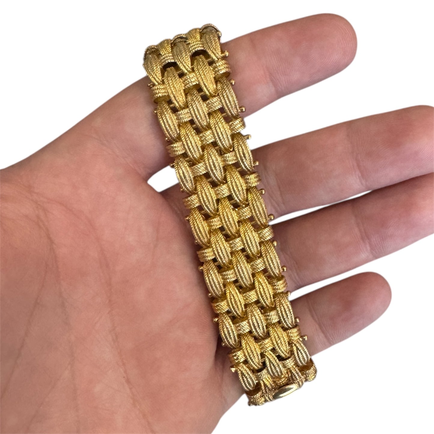 Gold Vermeil Italian Silver Woven Ladies Bracelet