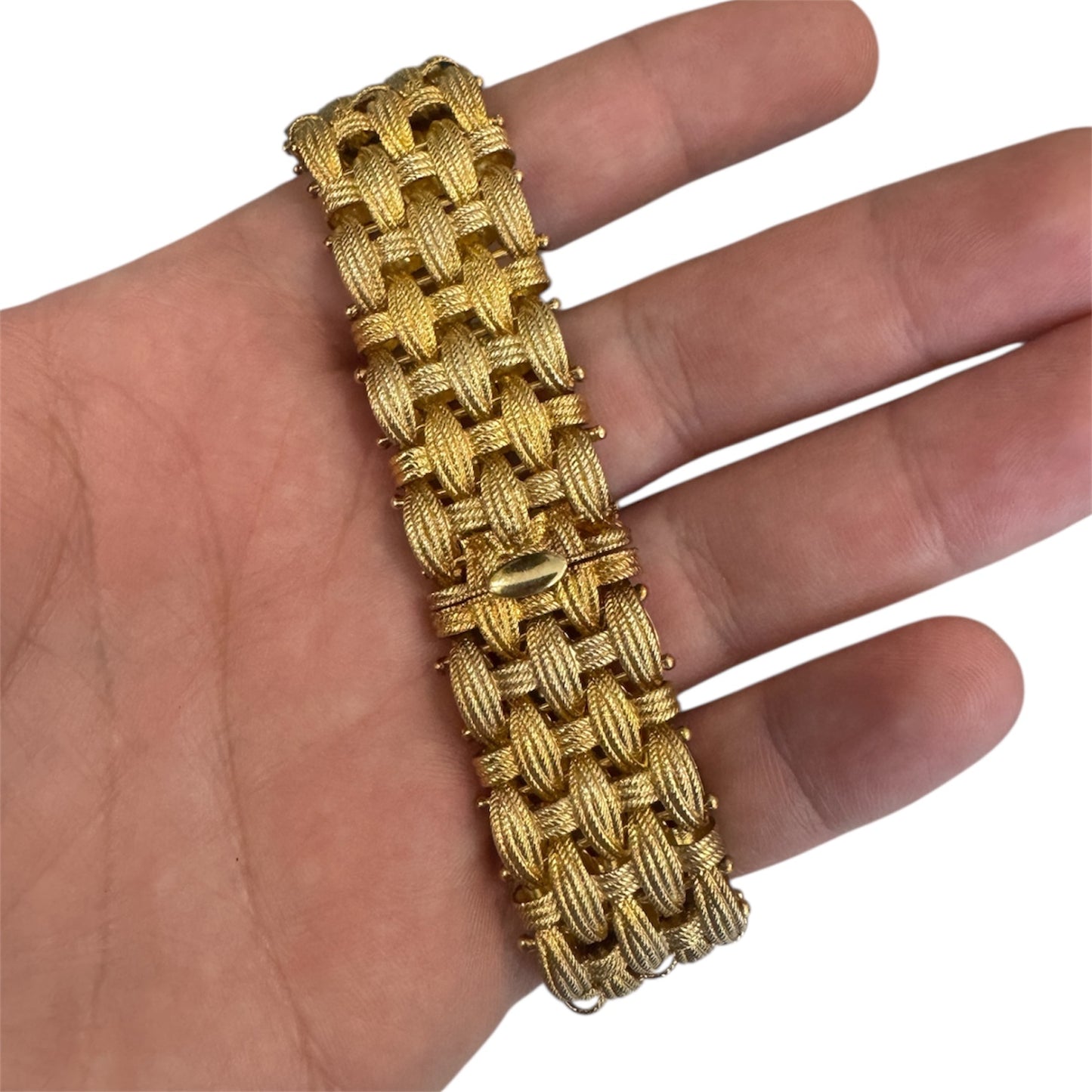 Gold Vermeil Italian Silver Woven Ladies Bracelet