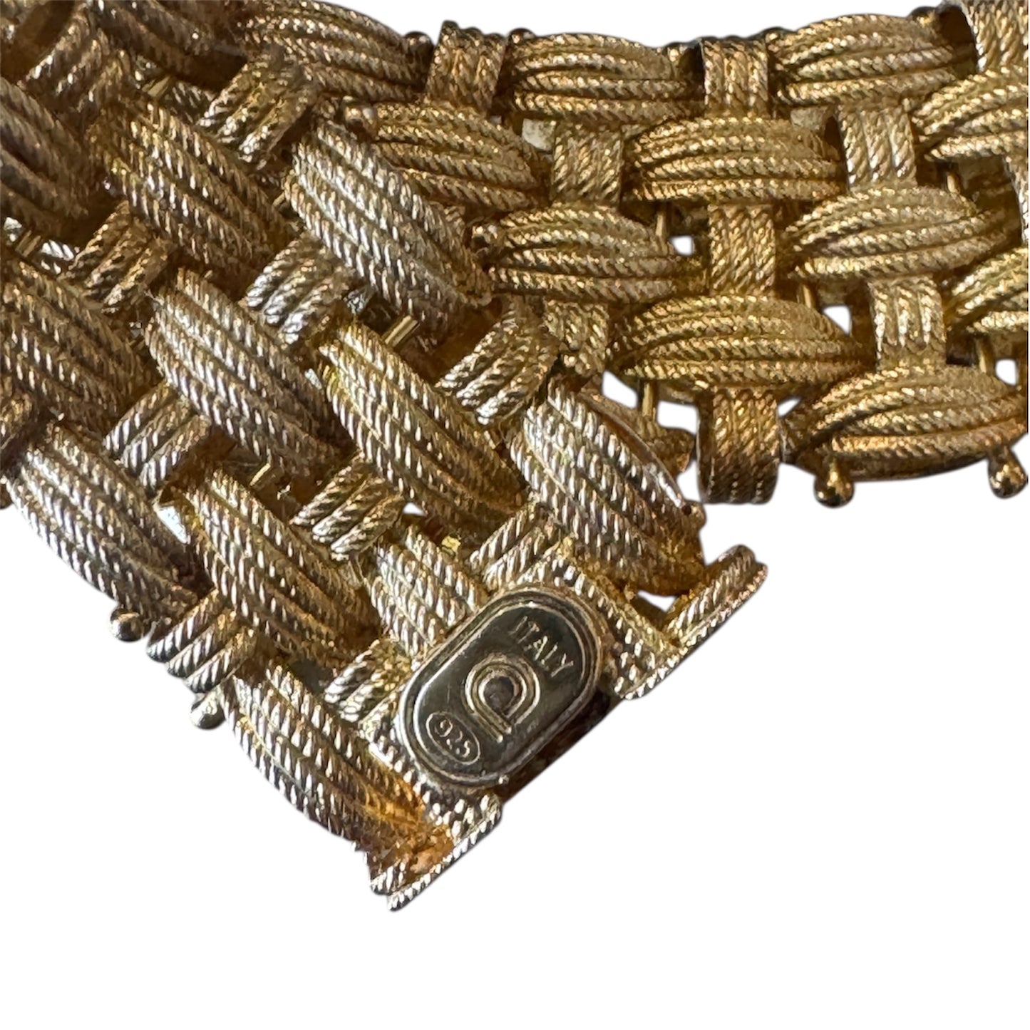 Gold Vermeil Italian Silver Woven Ladies Bracelet