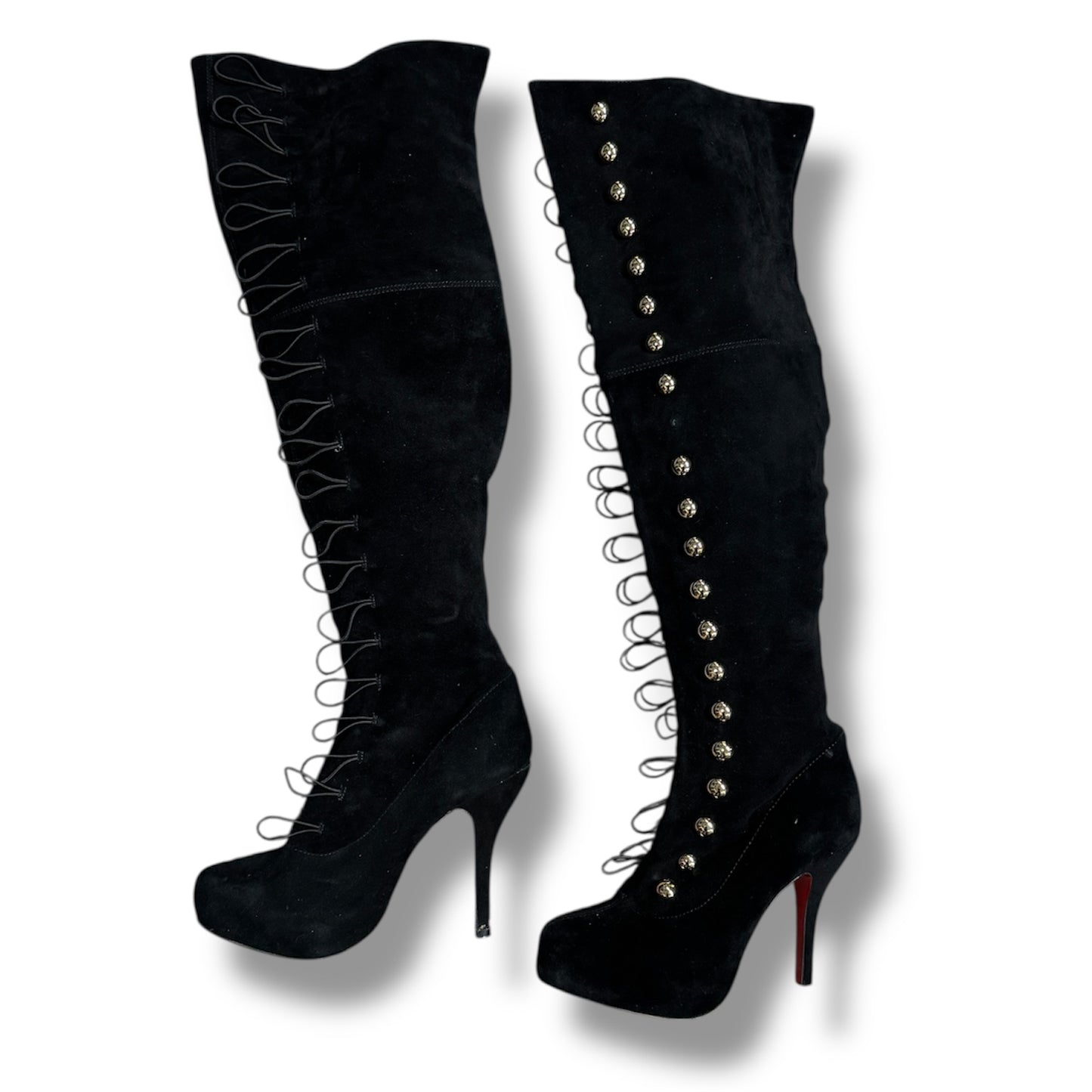 Christian Louboutin Supra Fifre 120 Suede Boots Size 38