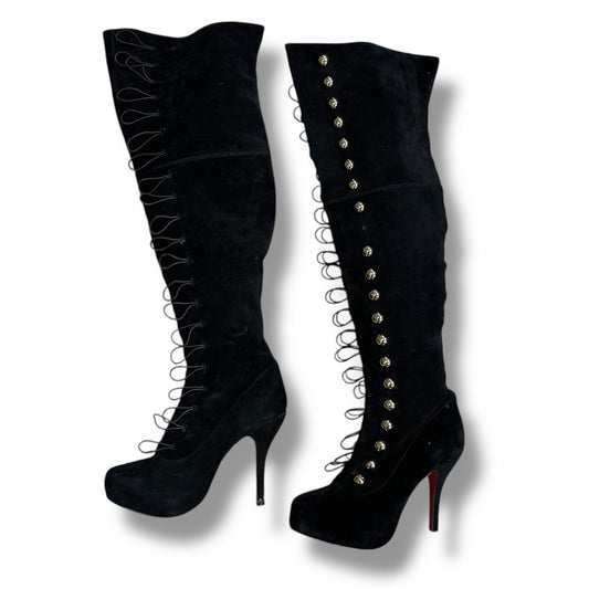 Christian Louboutin Supra Fifre 120 Suede Boots Size 38