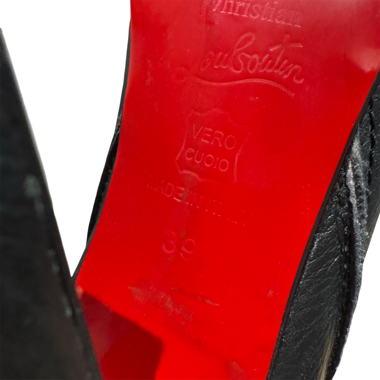 Christian Louboutin Thigh High Black Leather Boots Size 39