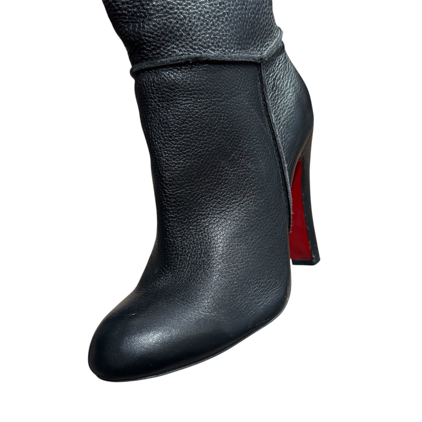 Christian Louboutin Thigh High Black Leather Boots Size 39