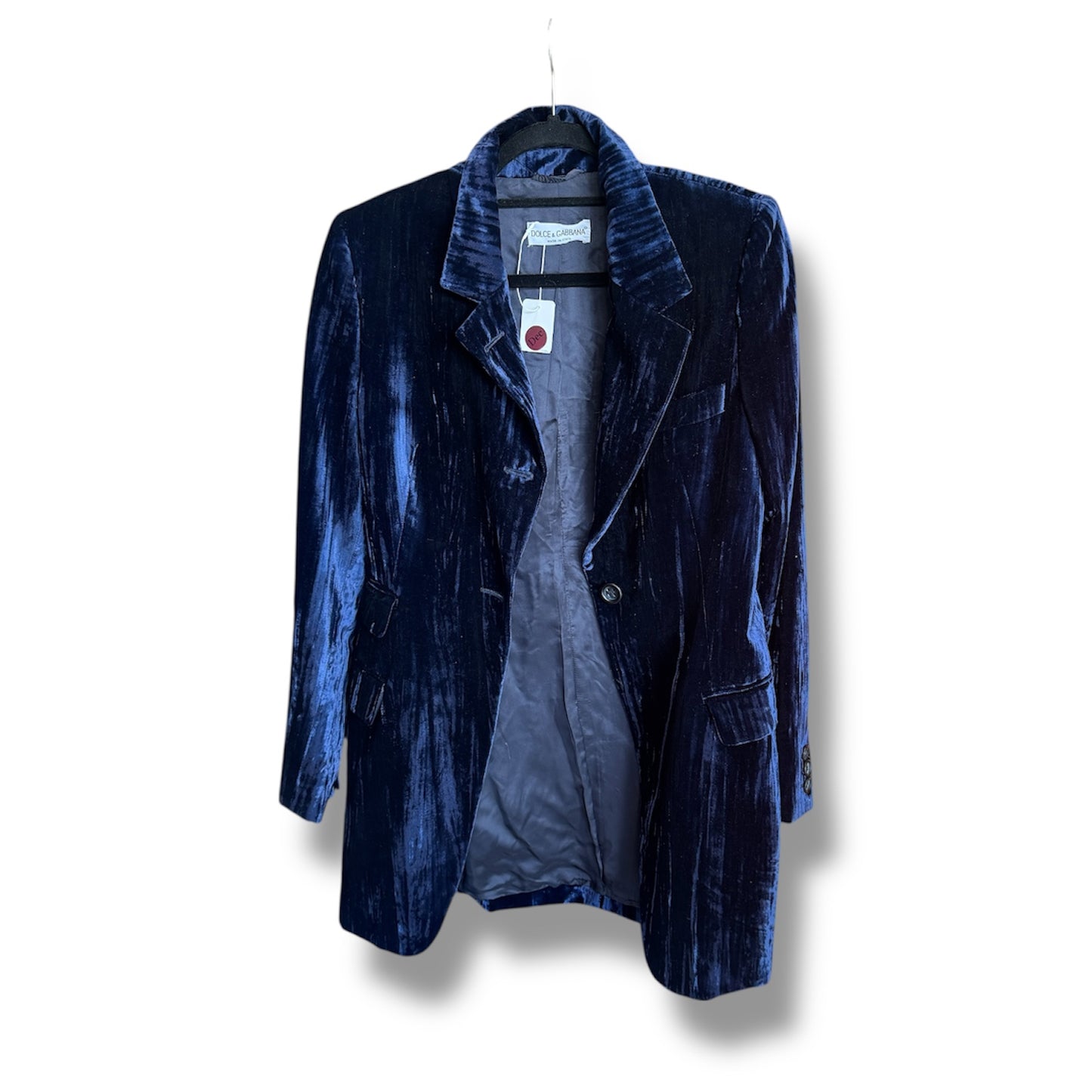 Dolce & Gabbana Midnight Blue Velvet Blazer Size 42 IT