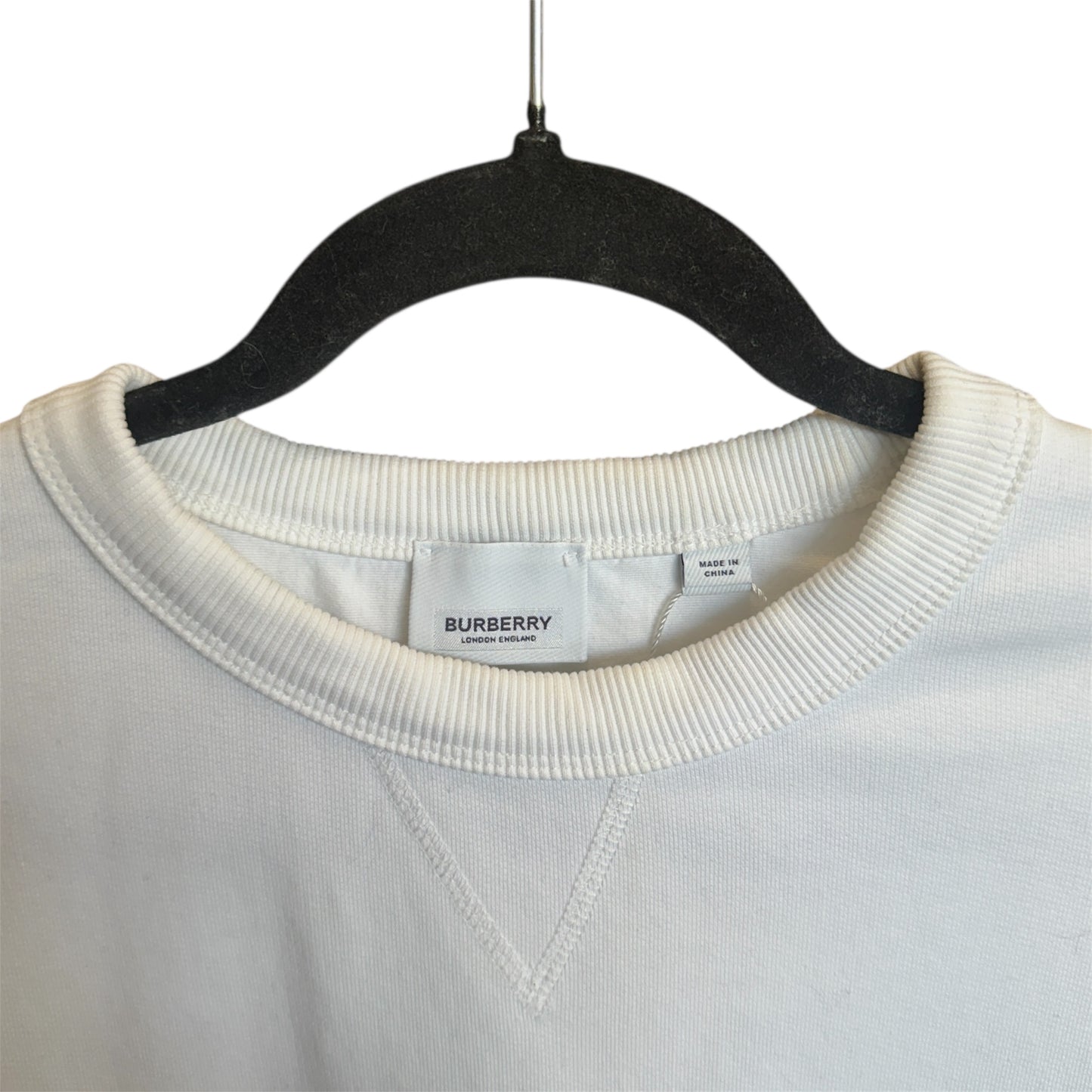 Burberry Bailey Check Panel Sweater 'White' Size Small