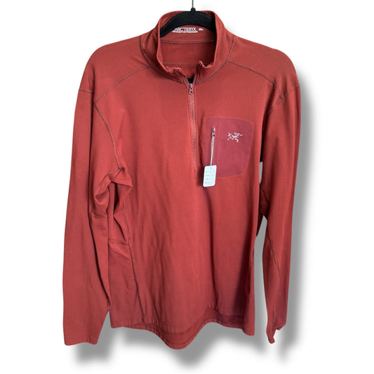 Arc'teryx Rho LT Zip Neck Base Layer Shirt Solaris Red Size Large
