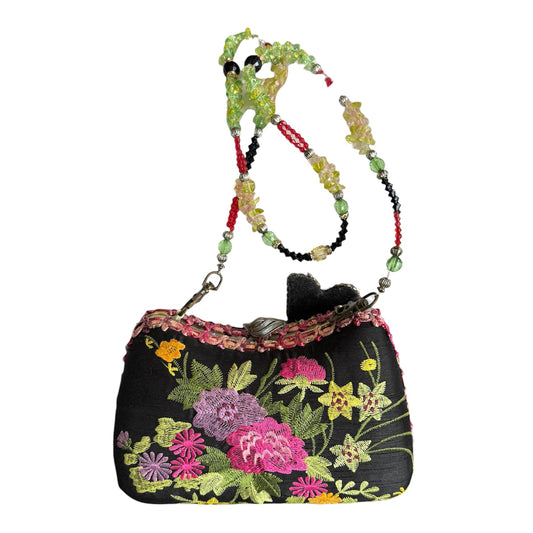 Mary Frances Beaded Butterfly Floral Handbag