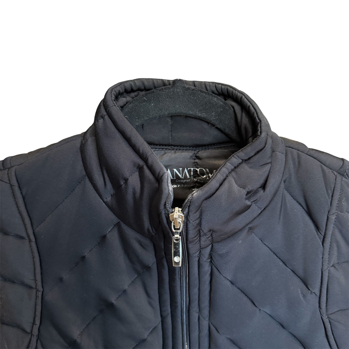 Anatomie Black Diagonal Puffer Vest Size M