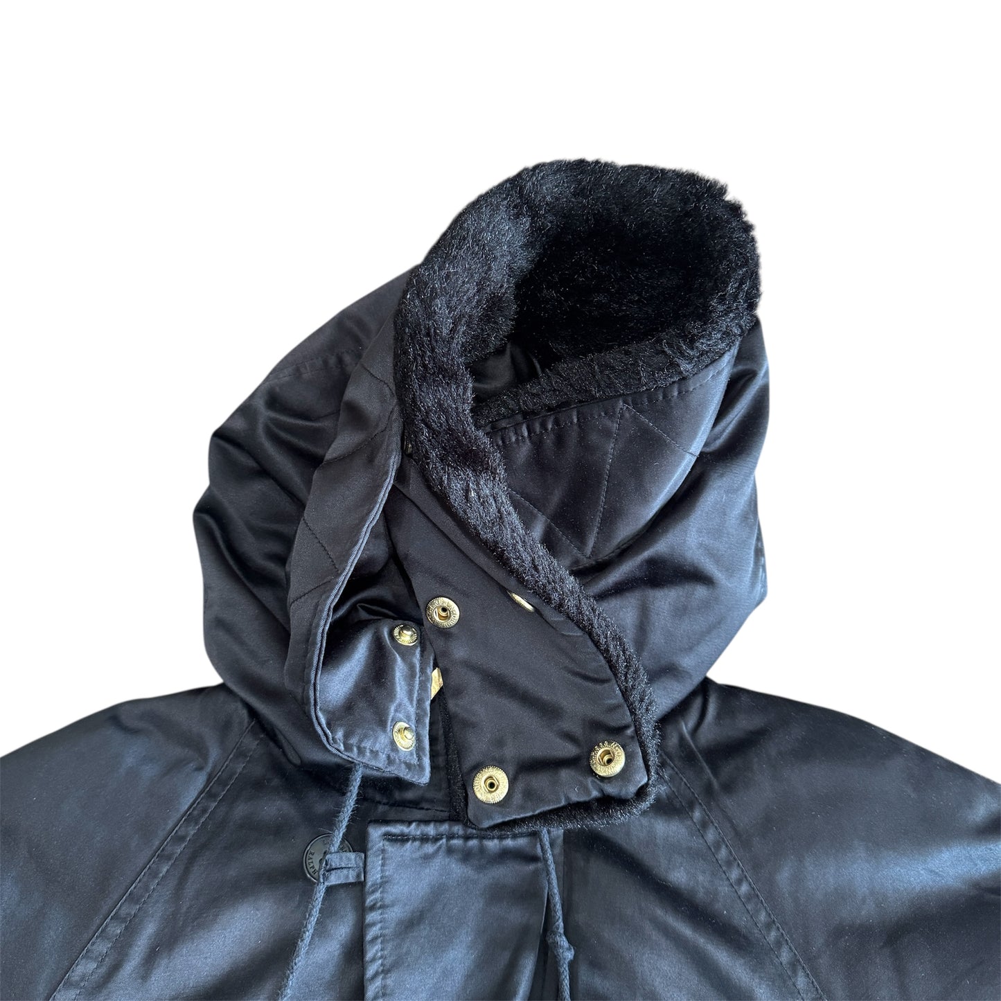 Lauren Ralph Lauren Faux Fur Hood Black Puffer Jacket Size Small