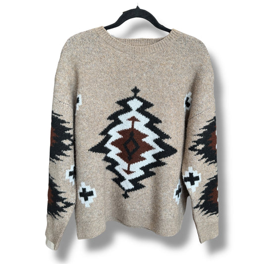 Lavender Tribe Aztec Western Pullover Sweater Size Small