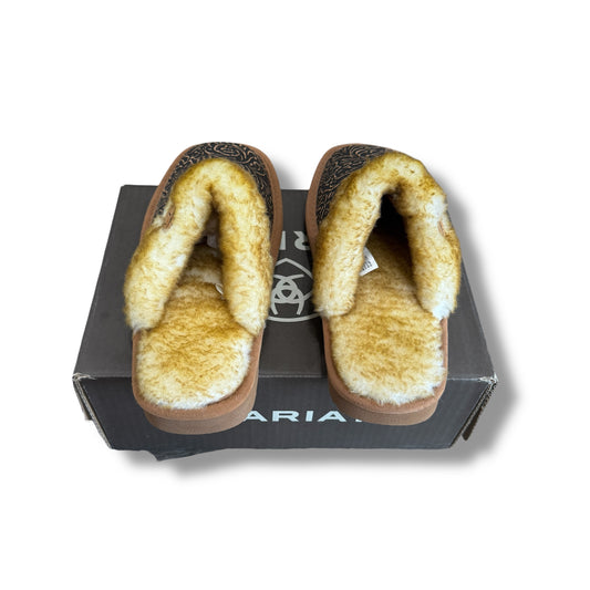 Ariat Jackie Embossed Leather Square Toe Slippers Size 7