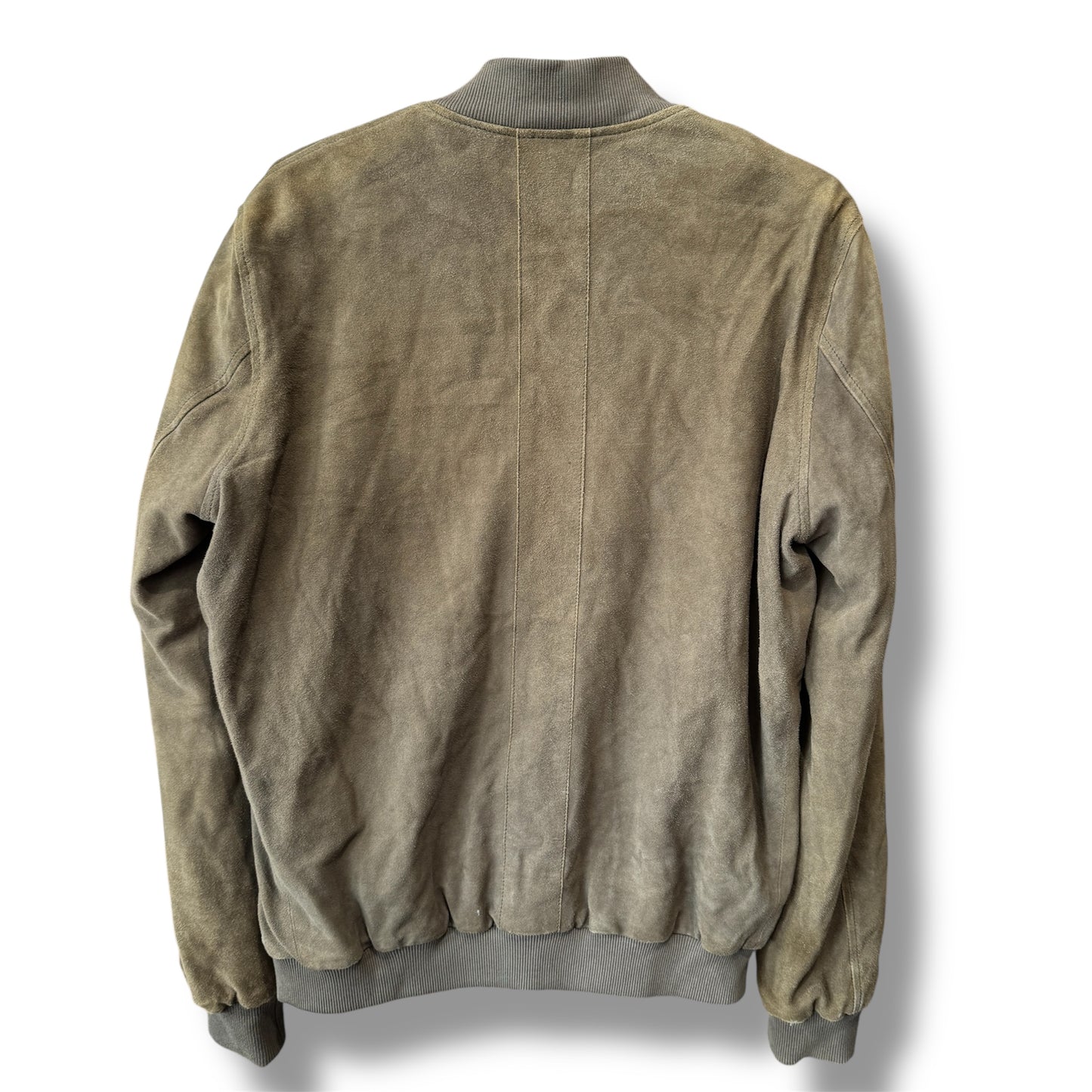 Lot 78 Barney's New York Olive Suede Bomber Jacket Size 50 Men's