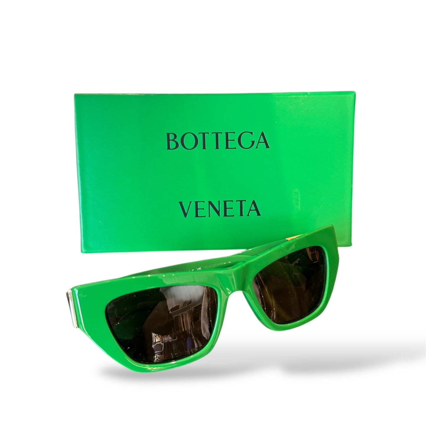 Bottega Veneta Green Triangle 52MM Cat Eye Sunglasses