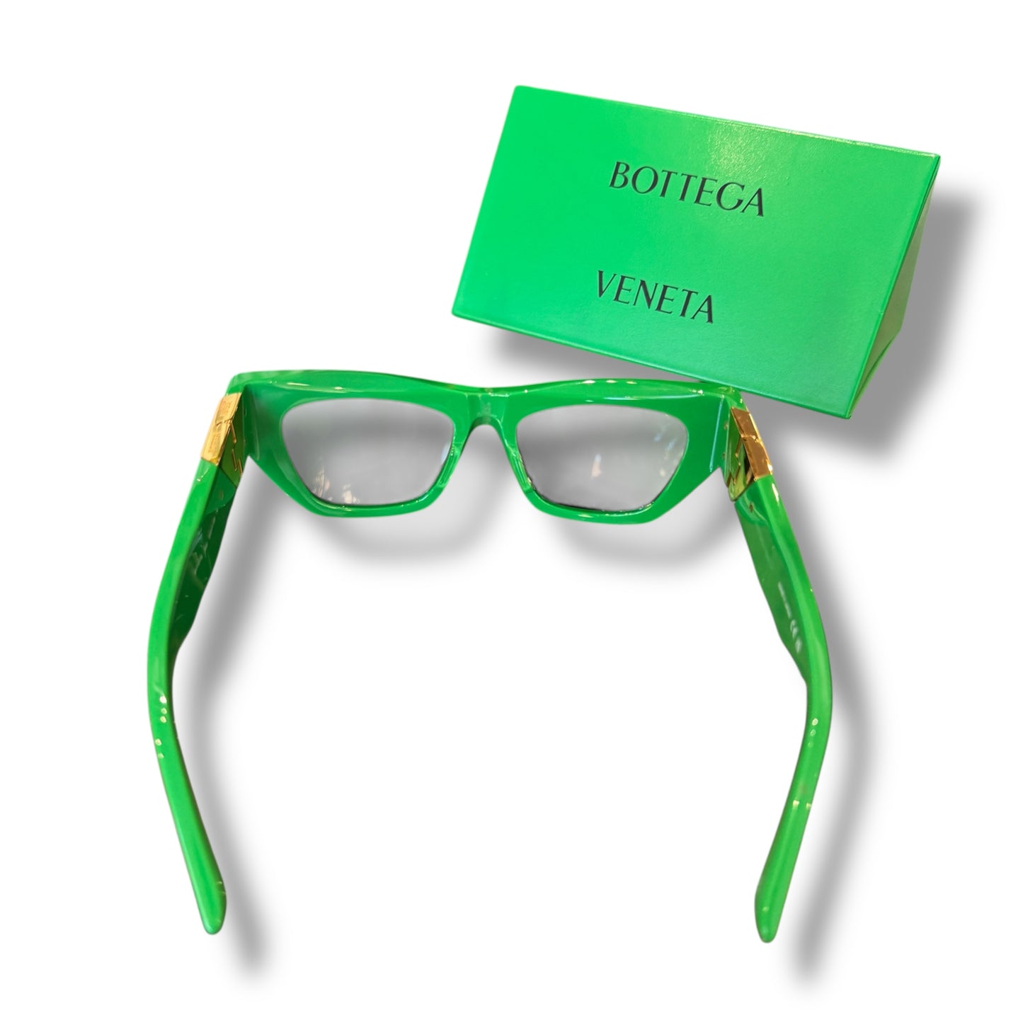 Bottega Veneta Green Triangle 52MM Cat Eye Sunglasses