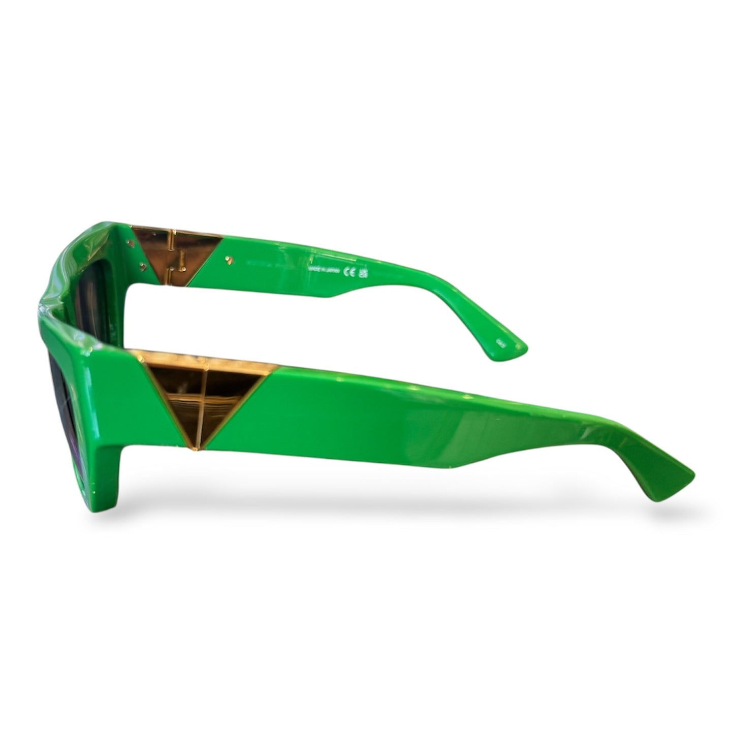 Bottega Veneta Green Triangle 52MM Cat Eye Sunglasses