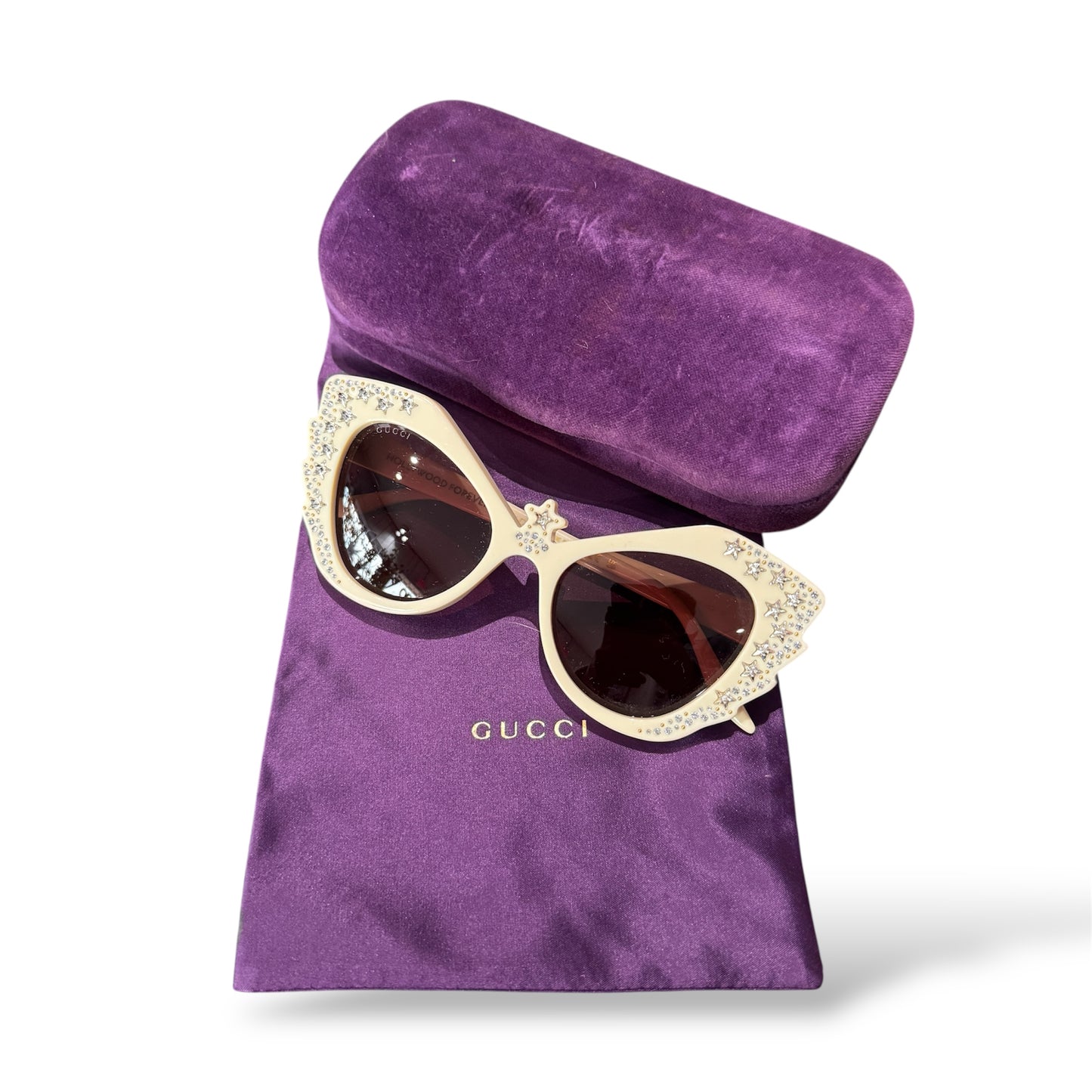 Gucci Cat Eye Hollywood Forever Sunglasses with Case